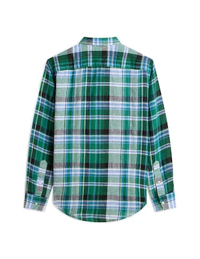 Camisa casual Tommy Hilfiger de lino manga larga para hombre