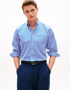 Camisa casual Tommy Hilfiger de algodón manga larga para hombre
