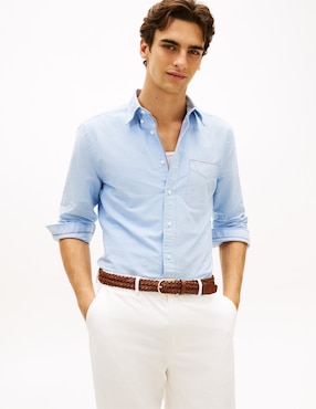 Camisa casual Tommy Hilfiger de algodón manga larga para hombre