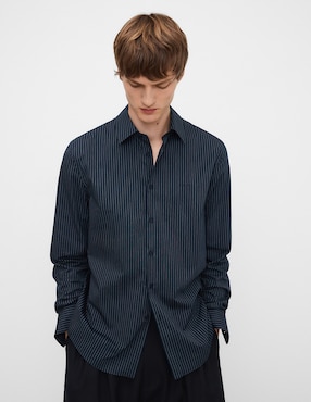 Camisa casual Adolfo Dominguez de algodón manga larga para hombre