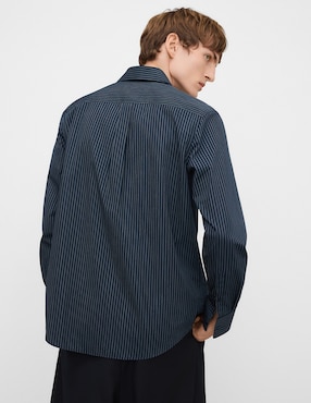 Camisa casual Adolfo Dominguez de algodón manga larga para hombre