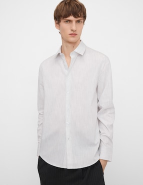 Camisa casual Adolfo Dominguez de algodón manga larga para hombre