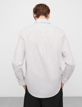 Camisa casual Adolfo Dominguez de algodón manga larga para hombre