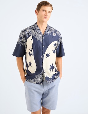 Camisa casual Scotch & Soda de lyocell manga corta para hombre