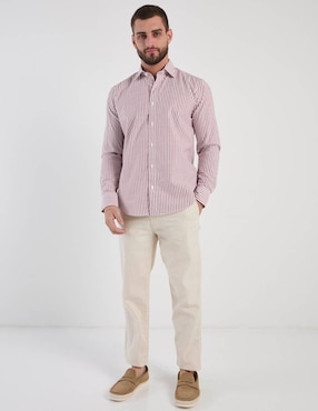 Camisa casual Scappino de algodón manga larga para hombre