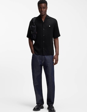 Camisa casual Hugo de lyocell manga corta para hombre