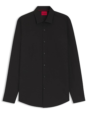 Camisa business casual Hugo de algodón manga larga para hombre