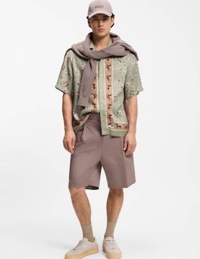 Camisa casual Hugo de lyocell manga corta para hombre