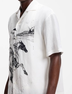 Camisa casual Hugo de algodón manga corta para hombre