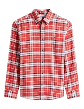 Camisa casual Tommy Jeans de algodón manga larga para hombre