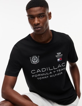 Playera Tommy Hilfiger Cadillac F1 Modern Speed cuello redondo para hombre
