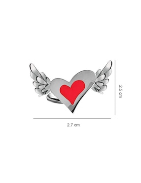 Anillo de corazón Enrique Garcia P 925 de plata esmaltado