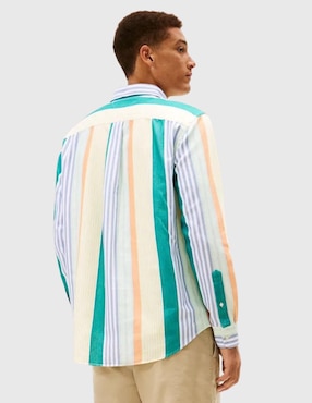 Camisa business casual Tommy Hilfiger de algodón manga larga para hombre