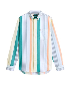Camisa business casual Tommy Hilfiger de algodón manga larga para hombre