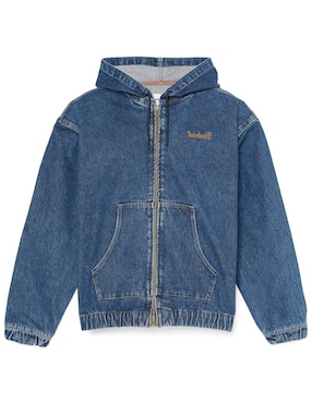 Chamarra Denim Timberland Full Zip Hooded Bomber de mezclilla con capucha para hombre