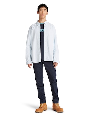Camisa casual Timberland de algodón manga larga para hombre