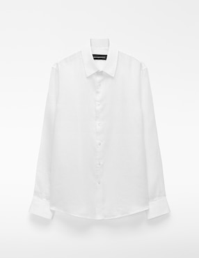 Camisa casual Adolfo Dominguez de lino manga larga para hombre