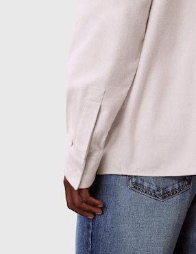 Camisa business casual Calvin Klein de algodón manga larga para hombre