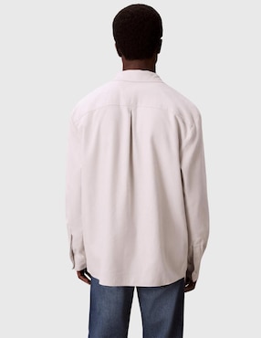 Camisa business casual Calvin Klein de algodón manga larga para hombre