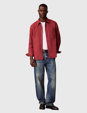 Sobrecamisa business casual Calvin Klein manga larga para hombre