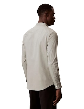 Camisa casual Calvin Klein de algodón manga larga para hombre