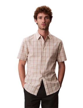 Camisa casual Calvin Klein de algodón manga corta para hombre