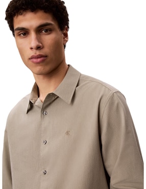 Camisa casual Calvin Klein de algodón manga larga para hombre