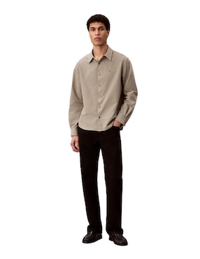Camisa casual Calvin Klein de algodón manga larga para hombre