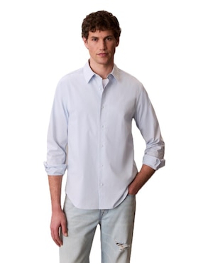 Camisa casual Calvin Klein de algodón manga larga para hombre