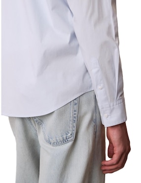 Camisa casual Calvin Klein de algodón manga larga para hombre