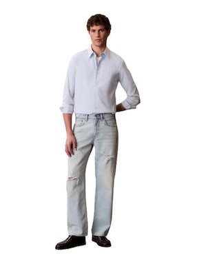 Camisa casual Calvin Klein de algodón manga larga para hombre