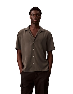 Camisa casual Calvin Klein de modal manga corta para hombre