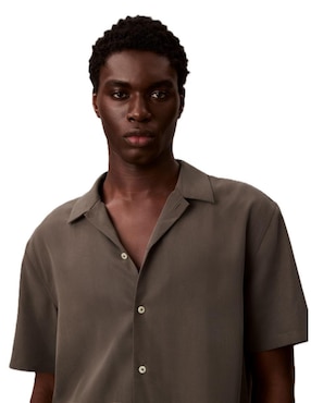 Camisa casual Calvin Klein de modal manga corta para hombre