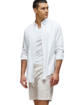Camisa casual Psycho Bunny de algodón manga larga para hombre
