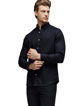 Camisa casual Psycho Bunny de algodón manga larga para hombre