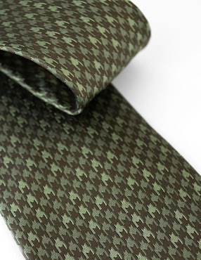 Corbata Rcano regular de seda estampado pata de gallo para hombre