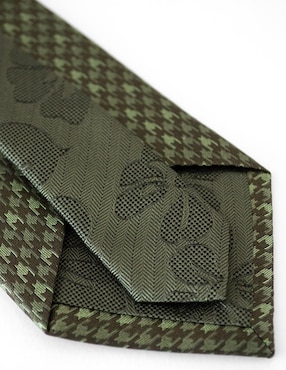 Corbata Rcano regular de seda estampado pata de gallo para hombre