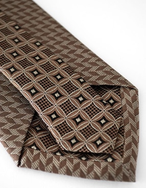 Corbata Rcano regular de seda estampado geométrico para hombre