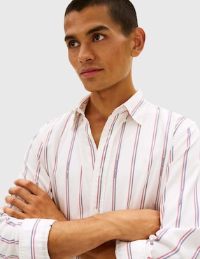 Camisa casual Tommy Hilfiger de algodón manga larga para hombre