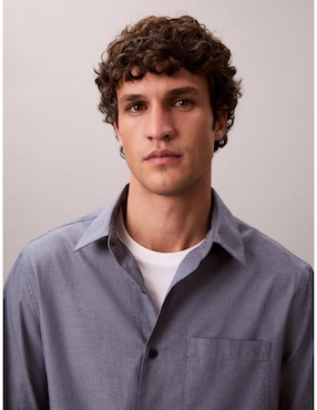 Camisa casual Calvin Klein de algodón manga larga para hombre