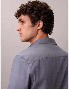 Camisa casual Calvin Klein de algodón manga larga para hombre