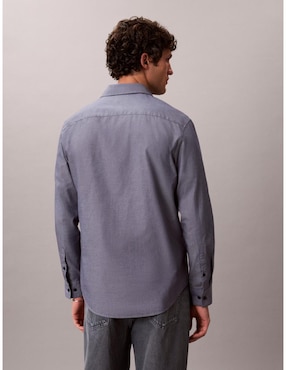 Camisa casual Calvin Klein de algodón manga larga para hombre
