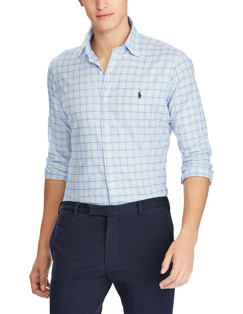 camisa ralph lauren azul claro