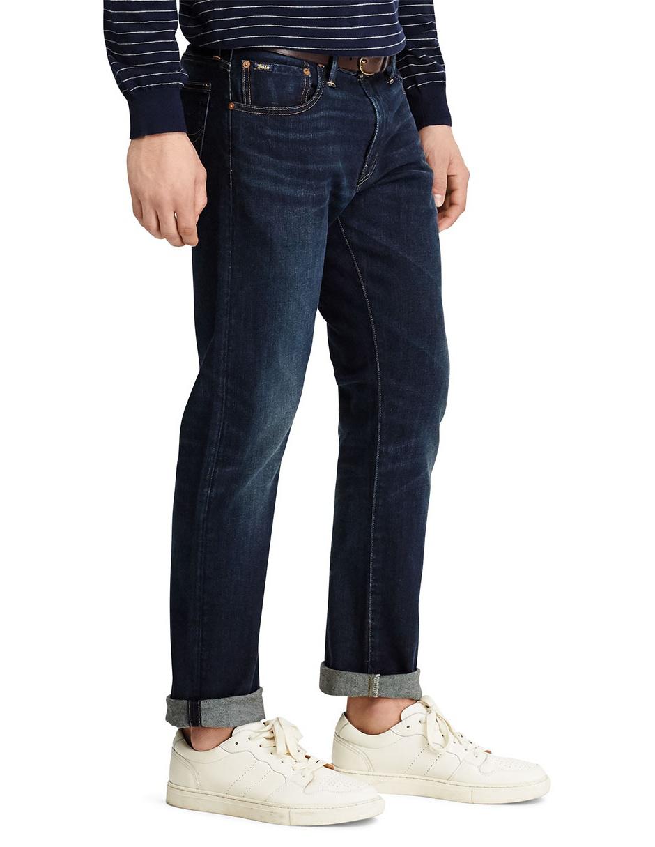 Jeans straight lavado obscuro para hombre 3