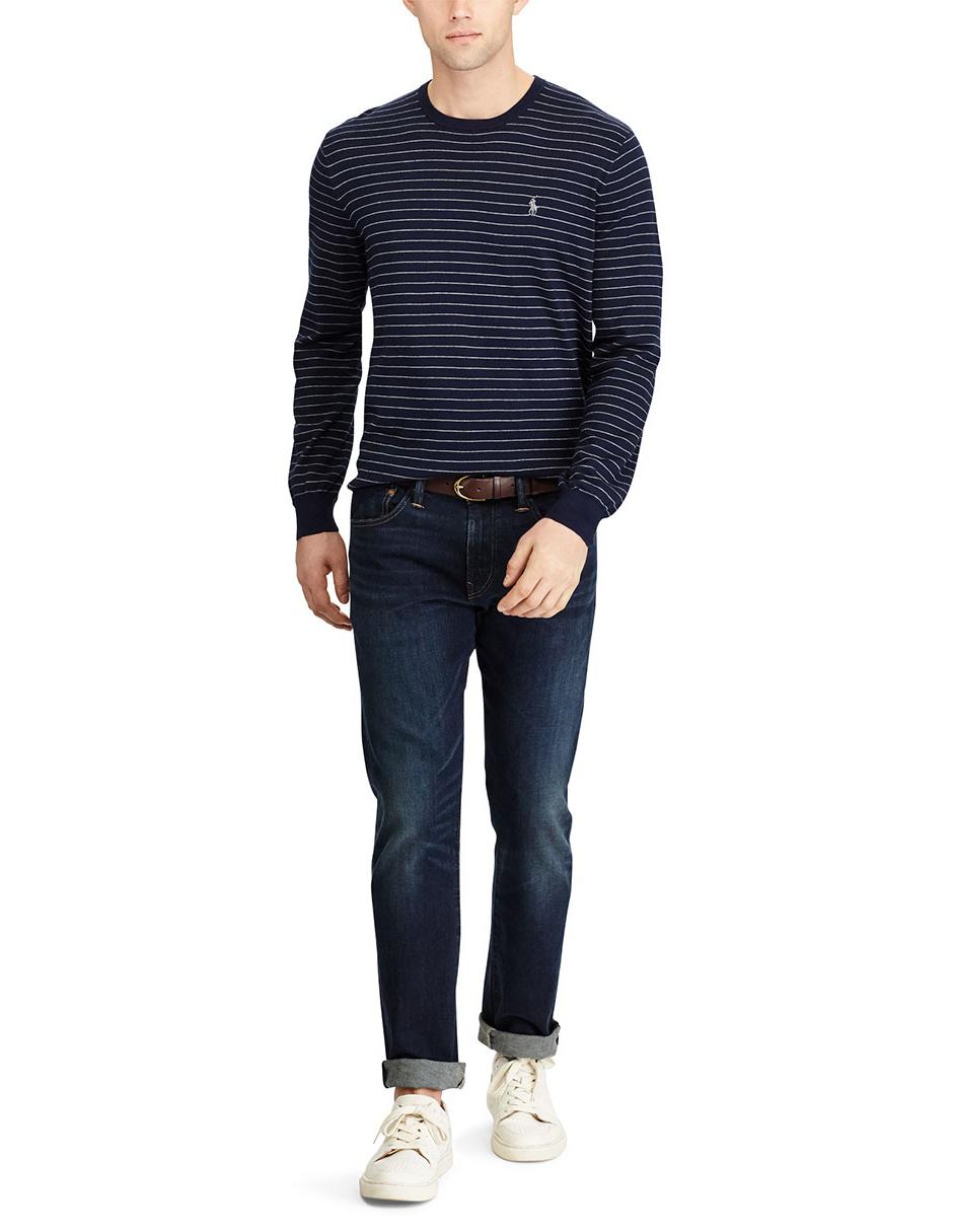 Jeans straight lavado obscuro para hombre 4