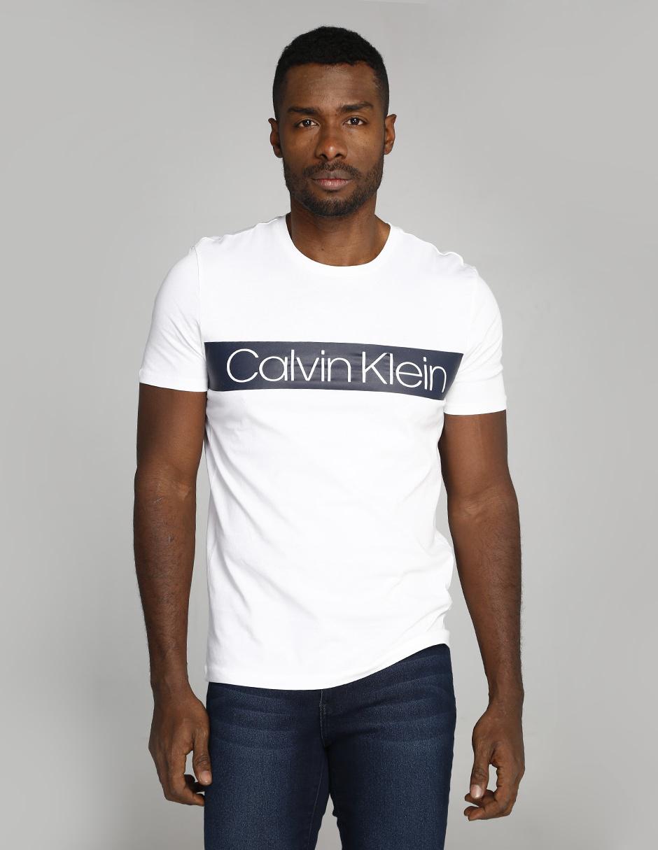 Microordenador Descendencia curva Playera Calvin Klein corte regular fit cuello redondo blanca |  Liverpool.com.mx
