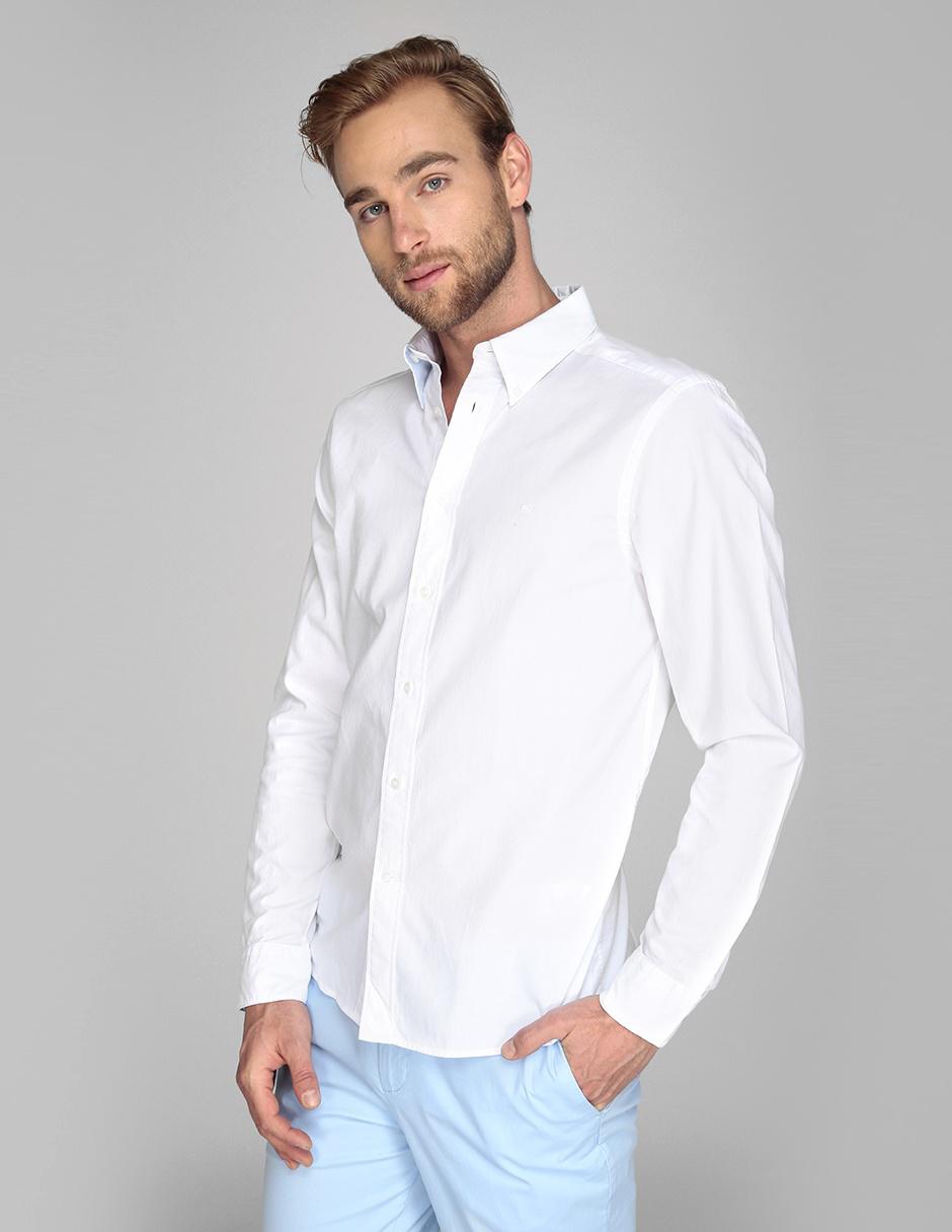 Camisa casual Calvin Klein corte regular fit blanca Liverpool.com.mx