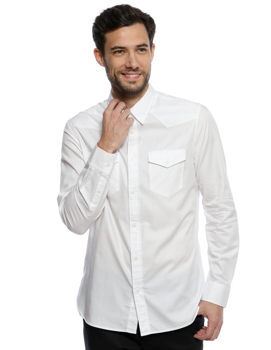 Camisa casual Calvin Klein corte fit blanca