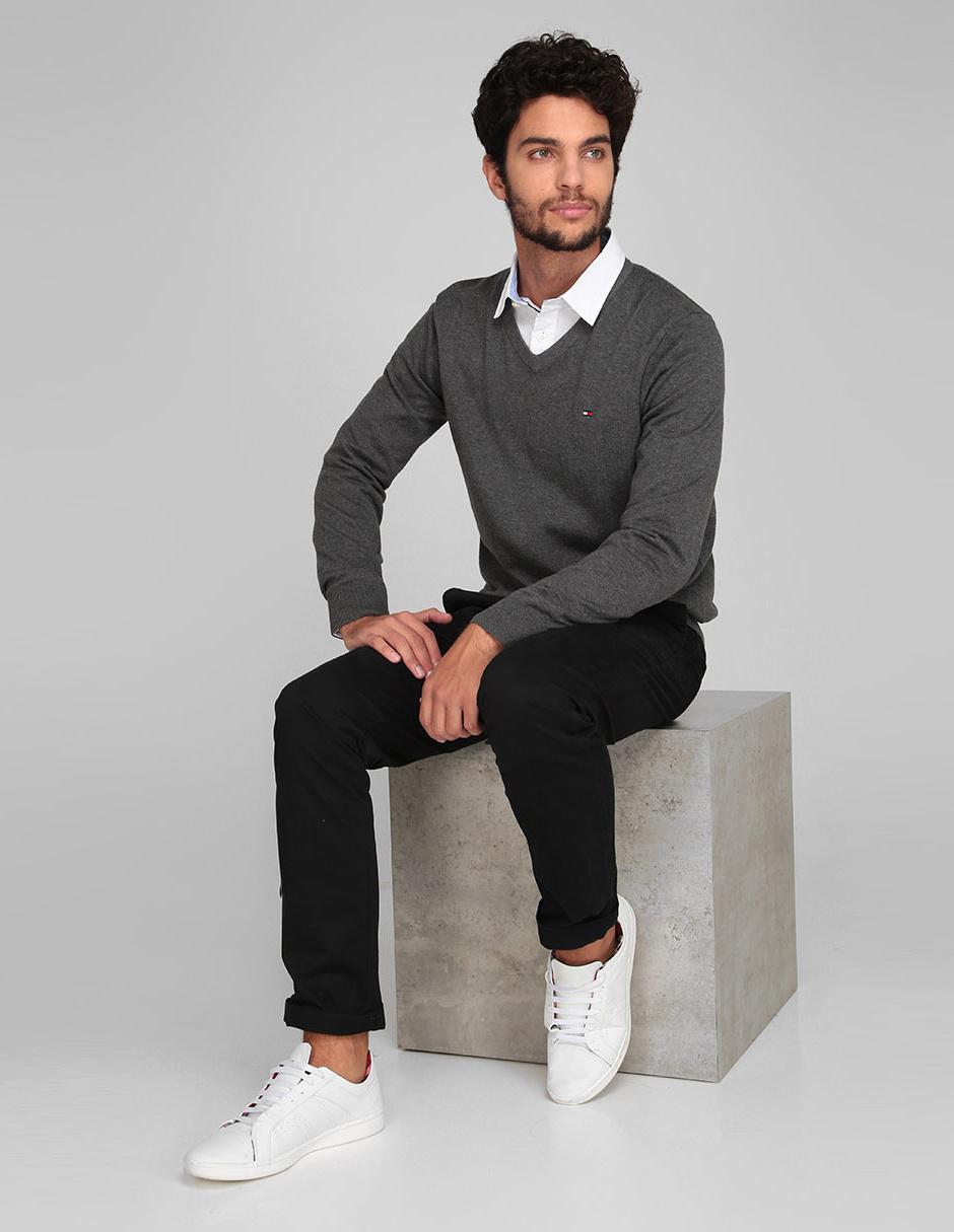Suéter cuello V para hombre 6