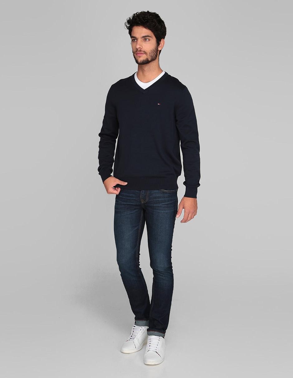 Suéter Tommy Hilfiger cuello V azul en Liverpool